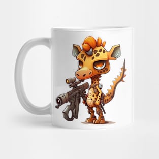 Armored Cute Giraffe Holding a Riffle Mug